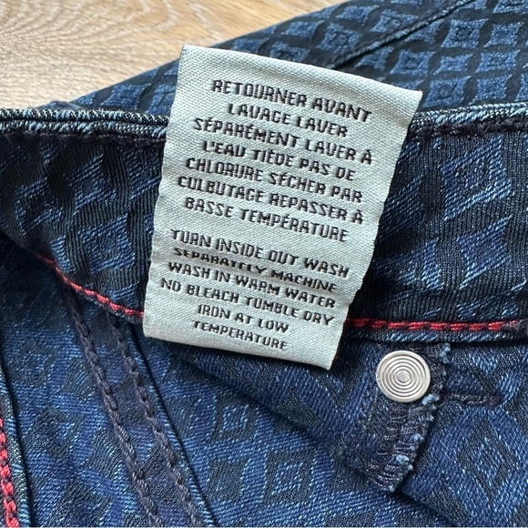 Foxy Jeans Olivia Jegging Mid Rise Diamond Pattern Dark Blue Wash - Size 29 - Picture 6 of 14